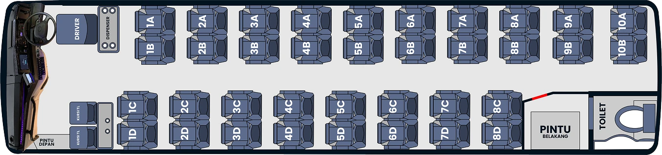 Denah Kursi Big Bus 36 Seat