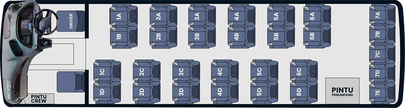 Denah Kursi Medium Bus 29 Seat